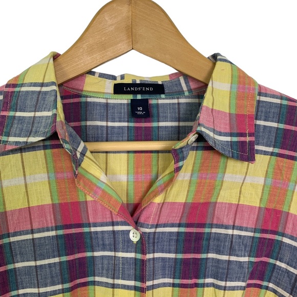 Lands End Madras Plaid Shirtdress - Picture 6 of 8